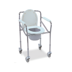 Commode Economy with Castors Lock (Fixed Armrest)
