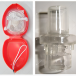 CPR Mask pocket in heart shaped case Large size- various colours