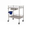 Dressing Trolley Stainless Steel 2 Shelves, Small drawer, Plastic bowl