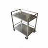 Dressing Trolley Stainless Steel 2 Shelves Guard rails, Dim: 46x46x84