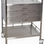 Trolley Emergency/ Anesthesia  3 drawers Stainless Steel