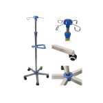 Drip Stand Stainless steel base four hooks with hand grip(IV Stand)