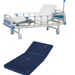 Hospital Bed Complete with Mattress, Manual 2-Function 250Kg , IV Pole , Side Rails
