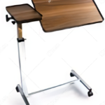 Overbed Table Flat wooden Top, height Adjust, tilting